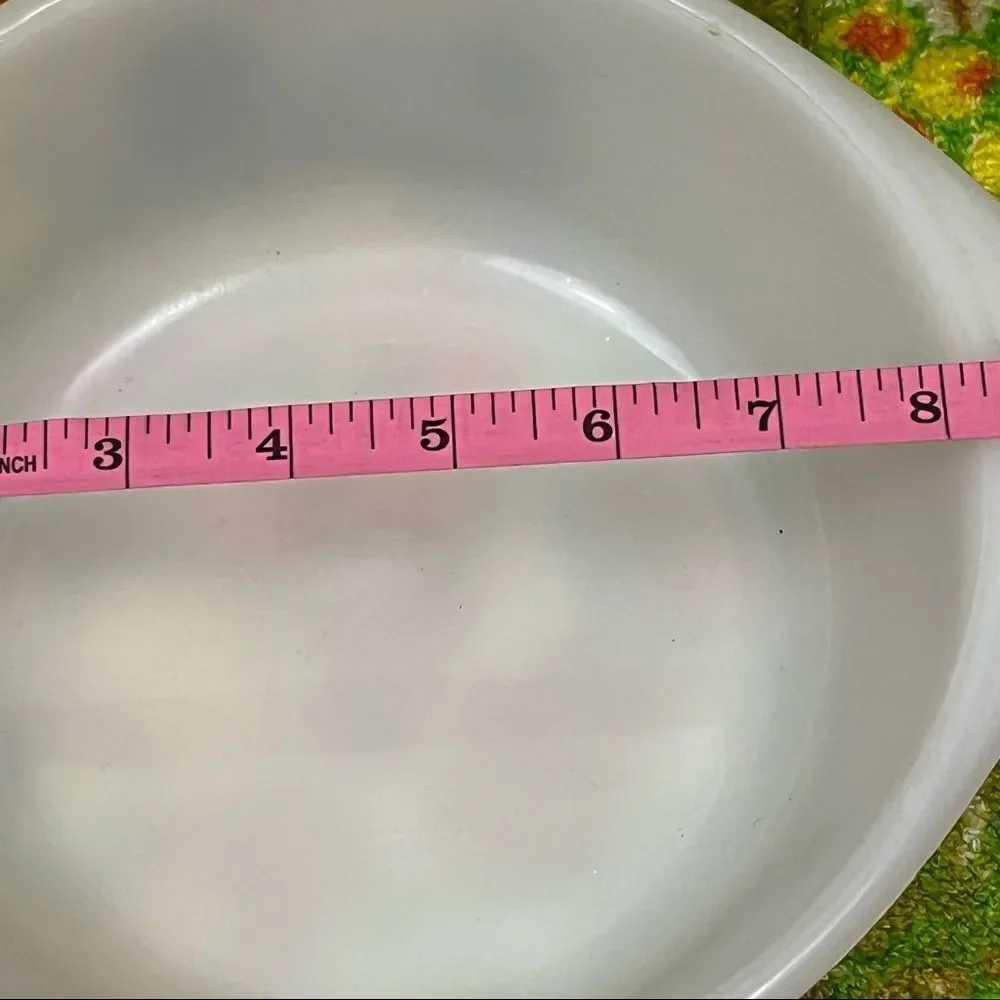 Vintage Glasbake 2 Quart Spring Blossom Round Casserole Dish